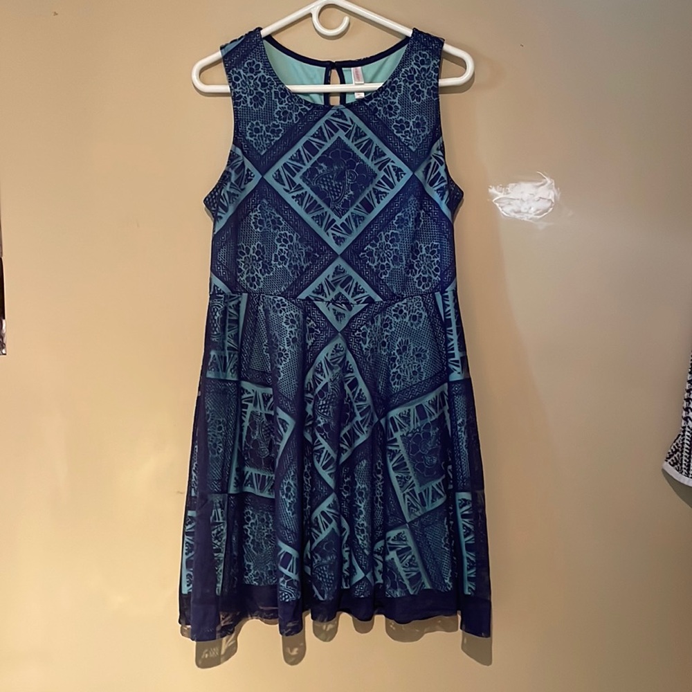 Blue and Green Laced Dress